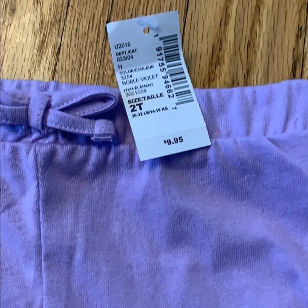 NWT! The Children’s Place little girl purple shorts 2T
